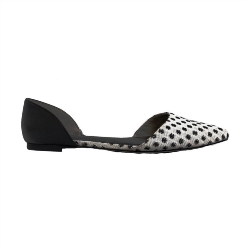 Loft Ann Taylor leather & woven fabric flats